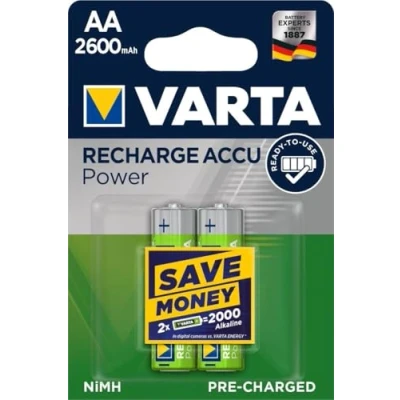 Imagen de Varta 05716 Rechargeable Battery AA Níquel Metal hidruro (NiMH) Pilas (Rechargeable Battery, AA, (NiMH), 1,2 V, 2 Pieza(s), 2500 mAh)