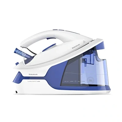 Imagen de Taurus Sliding Perfect 2400 Centro de Planchado 2400w Depósito 1.5L Veritcal Golpe Vapor 250g/min Suela cerámica continuo 120g/min, Sistema Anti goteo Azul