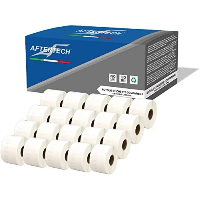 Imagen de Aftertech 20 x 11356 41 89 mm Rollos de etiquetas adhesivas compatibles (300 etiquetas/rollo = 6000 totales) para Dymo LabelWriter Seiko SLP etiquetadoras impresoras S0722560