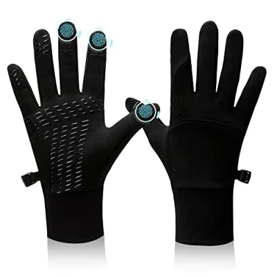 Imagen de BLUEVER Guantes para Correr, de Invierno con Pantalla Táctil, Resistentes al Viento, Ligeros, Antideslizantes, Cálidos, Ciclismo, Conducción, Senderismo, Hombres, Mujeres (L)