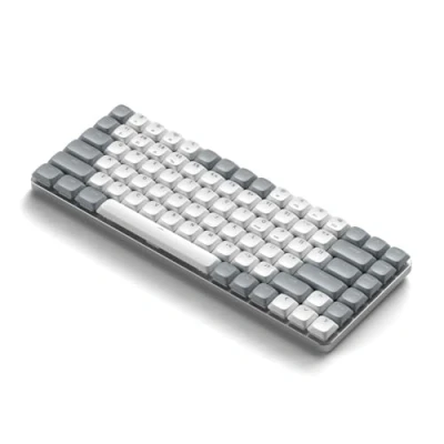 Imagen de SATECHI SM1 Teclado 75% Mecánico Retroiluminado y Recargable con Bluetooth, QWERTY Americano, 84 Teclas, Compacto para Gaming Oficina Mac Windows Gris Blanco, Distribución US