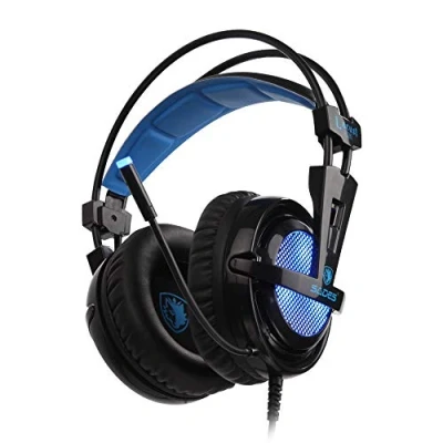 Imagen de Locust Plus SA 904 Auriculares para Juegos de PC con Sonido Envolvente Virtual 7.1 y luz RGB en Las Almohadillas