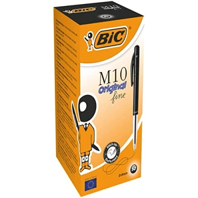Imagen de Bic 1199190129 Bolígrafo de bola retráctil negro (50 unidades), multicolor