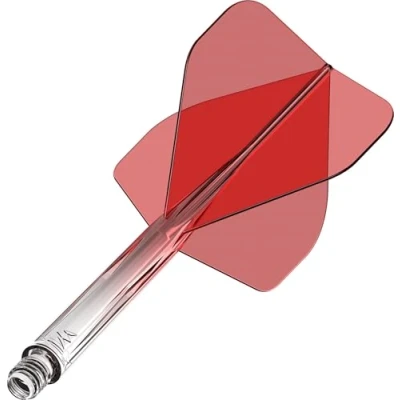 Imagen de Mission Darts Force 90 Sistema integrado de vuelo y eje dardos moldeado precisión, paquete 3 plumas tallos combinados profesionales altamente duraderos Estándar n.º 2 (degradado rojo,
