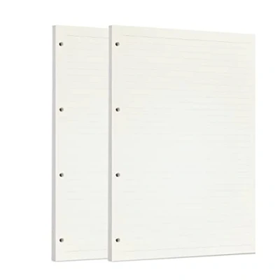 Imagen de Zelten 2 Paquetes A4 90 Hojas/180 Páginas Papel Perforado de Hoja Suelta Recambios para Carpeta 4 Agujeros Organizador Personal Cuaderno Notas Recargable Planificador
