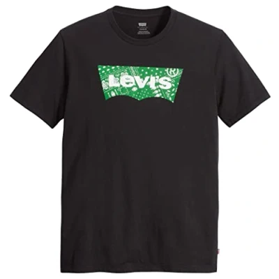 Imagen de Levi&#039;s Graphic Crewneck Tee Camiseta, Filled Bw Caviar, M para Hombre
