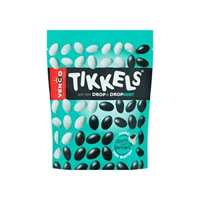Imagen de Mezcla de regaliz y menta Venco Tikkels Licorice &amp; Mint Peso total 245 gramos
