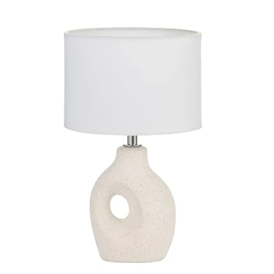 Imagen de Pauleen 48319 Pure Crush E14 máx. 20 W, color crema, tela mate, cerámica, luminaria de mesita noche, blanco, beige