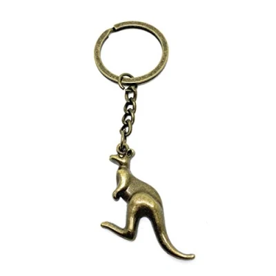 Imagen de Onwomania Llavero de bronce canguro Australia Animal Metal colgante Charm