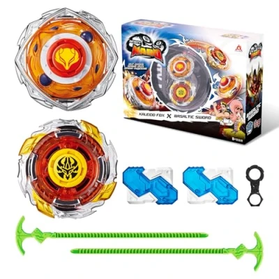 Imagen de Infinity Nado Trompos para Niños Juguete de Metal, Batalla Lanzador Juguetes, Battle Tops a Partir 5 Años, Spinning Kaleido Fox Basaltic Sword