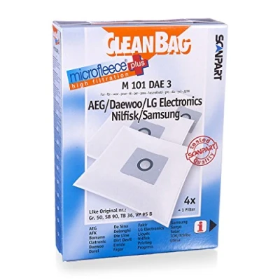 Imagen de Bolsas de aspirador Scanpart M101 DAE 3, Compatible con aspiradores Daewoo, Pack 4 unidades