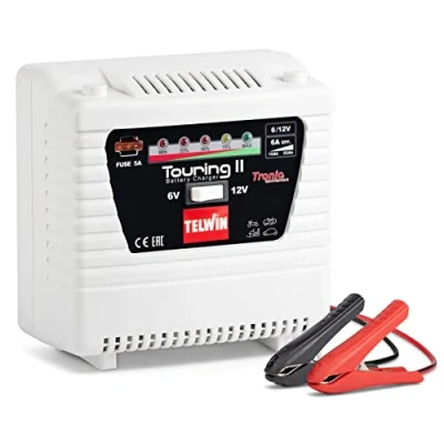 Imagen de Telwin 807591 Touring 11 Cargador de batería con control electrónico, 230V, 6V/12V