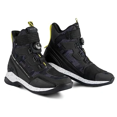 Imagen de SHIMA TAKESHI VENT, Zapatos de Motocicleta para Hombres Transpirables, calle reforzados con sistema cierre ATOP, Suela antideslizante, Mango cambio marchas (Camo, 46)