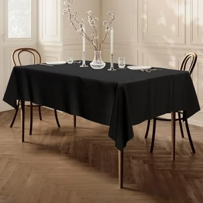 Imagen de Home Direct Mantel 100% poliéster, Rectangular 140 x 200cm Negro