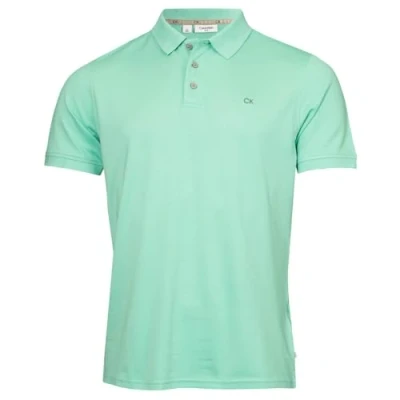 Imagen de Calvin Klein Hombre Planeta Moisture Wicking Polo Camisa Verde M