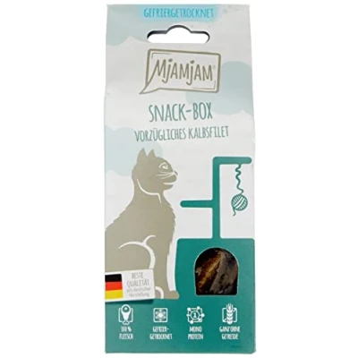 Imagen de MjAMjAM Snack Premium para Gatos Caja excelente Filete de Ternera, Pack 1 (1 x 35 g), Natural sin conservantes sintéticos