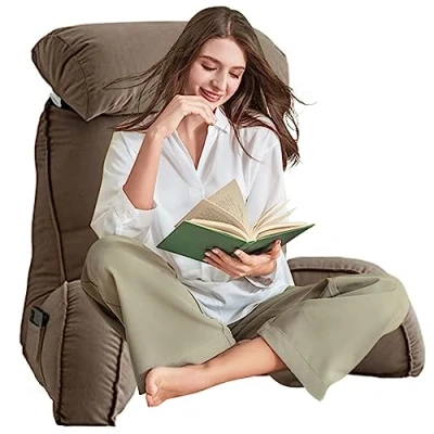 Imagen de AMZZHAO Cojin Lumbar de Lectura Premium,Respaldo para Cama,Sofá,Suelo y Almohada Extra Viscoelástica,para Sentarse en la Cama Leer Juegos o Ver Biblioteca TV