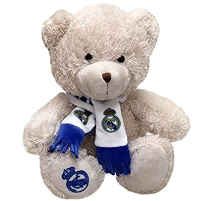 Imagen de Real Madrid, Peluche Osito con Bufanda, Producto Oficial Dimensión 20 cm, Color Marrón (CyP Brands)