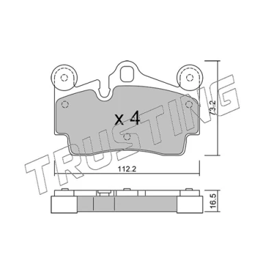 Imagen de TRUSTING 671.0 Juego de pastillas freno preparado para indicador desgaste PORSCHE: Cayenne, VOLKSWAGEN: Touareg I, AUDI: Q7