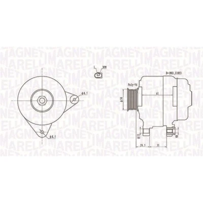 Imagen de MAGNETI MARELLI 063731921010 Alternador 12V 110A SEAT: Leon II Hatchback, Ibiza 4, III ST, VOLKSWAGEN: Golf 5, Passat B6 Variant