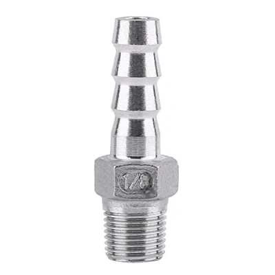 Imagen de SS304 Conector de Cola Manguera Racor Tubería Adaptador Acero Inoxidable Rosca BSP Macho(1/8 * 8mm)