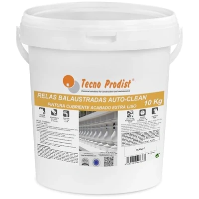 Imagen de Tecno Prodist RELAS BALAUSTRADAS AUTOCLEAN (10 Kg) Pintura balustradas y celosías, al agua, color blanco, larga durabilidad, transpirable Autolimpiable con la lluvia Interior exterior