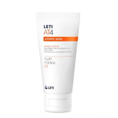 Imagen de LETI AT4 Windelcreme Akut Pflege für den Windelbereich sowie bei wunder oder empfindlicher Haut, 75 g Crema
