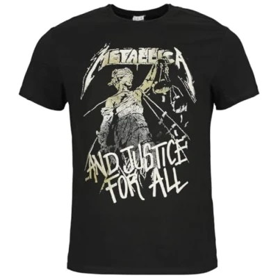 Imagen de Metallica Amplified Collection and Justice For All Hombre Camiseta Negro L 100% algodón Regular