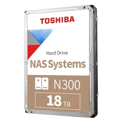 Imagen de Disco Duro Enterno Toshiba N300 de 18TB SATA 3,5 Pulgadas que Admite hasta 8 Bahías Unidad, Diseñado para Sistemas NAS 24/7, Nueva Generación (HDWG480UZSVA)