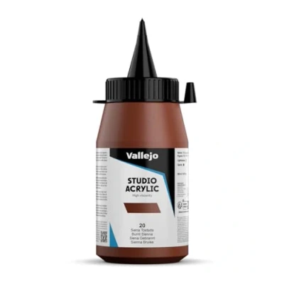 Imagen de Vallejo Colores acrílicos studio 500ml, color siena tostada