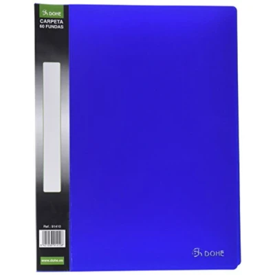 Imagen de Dohe 91410 Carpeta 60 fundas, lomo personalizable, color azul