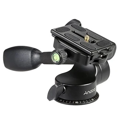Imagen de Andoer Rótula de la cámara (Load 6KG) Q08 video del trípode Cabeza bola 3 vías fluido balancines con placa liberación rápida para réflex digital Monopod