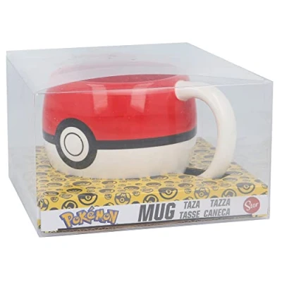 Imagen de Taza de cerámica con forma en 3D 490 ml Pokemon Pokeball caja regalo