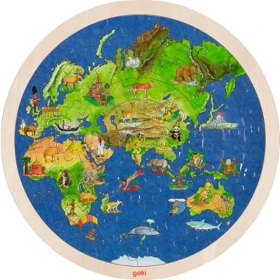 Imagen de GOKI Puzzles de maderaPuzzles maderaGOKIEncaje Bola del Mundo, Multicolor (1)