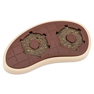 Imagen de PetSafe Filete Juguete para Perros Contenedor de Golosinas, Sabor Ternera, Goma sin BPA, contra Aburrimiento y Ansiedad S/M