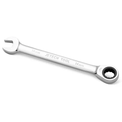 Imagen de Jetech Llaves de carraca 14mm, llave trinquete combinada, engranaje acero Cr V grado industrial acabado cromo pulido, métricas