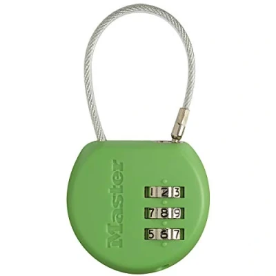 Imagen de Master Lock 4671EURDCOL Candado con Combinación Personalizable y Etiqueta de Dirección, Color aleatorio, 8.9 x 4.2 1.9 cm