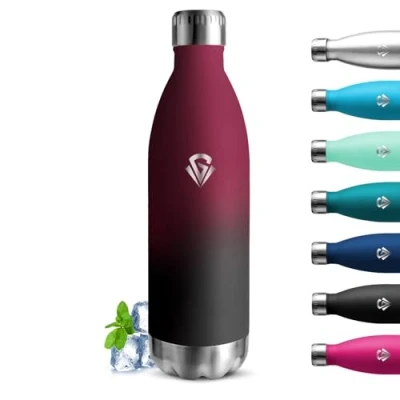 Imagen de Grsta Botella Agua Acero Inoxidable 1 litro Termica, A Prueba de Fugas, Gimnasio, Mantiene 24H Frio/12H Calor, sin Bpa, para Senderismo, Yoga, Cámping
