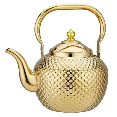 Imagen de SANQIAHOME 1,5 litros Tetera de acero inoxidable con Filtro para infusiones extraíble,Cafetera, dorado