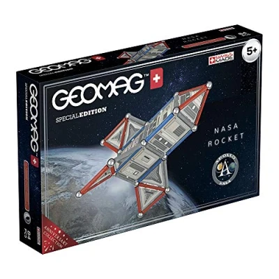 Imagen de GEOMAG NASA EDICION ESPECIAL Raqueta 84 Piezas Construcciones Magnéticas para Niños de 8 Años Construye tu Cohete Fabricación Suiza Incluye Barras y Esferas Metálicas