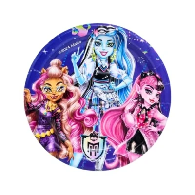 Imagen de BeenSmile, 8 Platos 18 CM MONSTER HIGH, Desechables para Fiesta de Cumpleaños Infantil, Artículos Decoración Fiestas Temáticas
