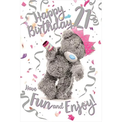 Imagen de Me To You Tarjeta de cumpleaños número 21 con efecto 3D, mezclada, tamaño: 6 x 9, ALM93028