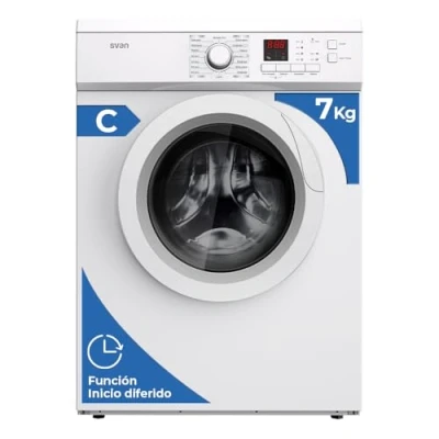 Imagen de Svan Secadora de Evacuación 7Kg Carga Frontal Blanco SSE700C. 2000W, 16 Programas, Función Antiarrugas, Display LED manual, Eficiencia Energética Clase C