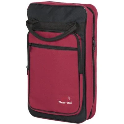 Imagen de Ortola 6509 039 Funda baqueta batería, 8 compartimentos, color negro y rojo vino