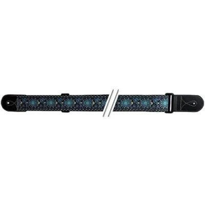 Imagen de Fire&amp;Stone 531069 Correa para guitarra, edición Folklore Jacquard, color azul/amarillo