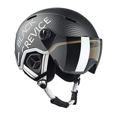 Imagen de BLACK CREVICE Skihelm Casco de esquí Vail I diseño Deportivo para Hombre y Mujer policarbonato Transpirable Talla Ajustable (Large, Mate Negro Carbono/Blanco)