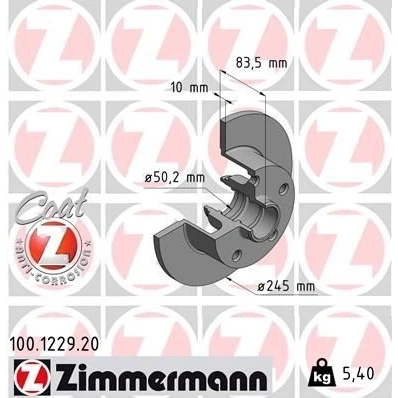 Imagen de Disco de freno ZIMMERMANN 100.1229.20