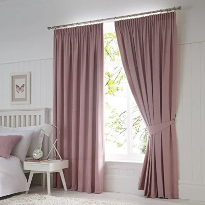 Imagen de Fusion Dijon Par de Cortinas Opacas con Aislamiento térmico, Curtains: 46&quot; Width x 72&quot; Drop (117 183cm)