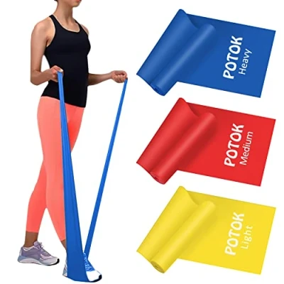 Imagen de Bandas Elásticas Fitness, 3 Piezas de Resistencia con Niveles, para Hombre, Mujer, Ejercicios Musculares, Glúteos, Piernas, Fémur y Yoga en Casa Gym (1.5M)