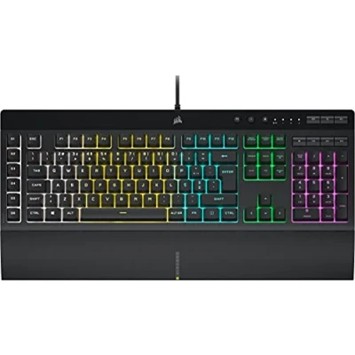 Imagen de Corsair K55 RGB PRO Teclado para Juegos con Cable y Membrana IP42 Resistente al Polvo Las Salpicaduras 6 Teclas Macro Integración Elgato iCUE QWERTY PORTUGUÉS PC, Mac, Xbox Negro